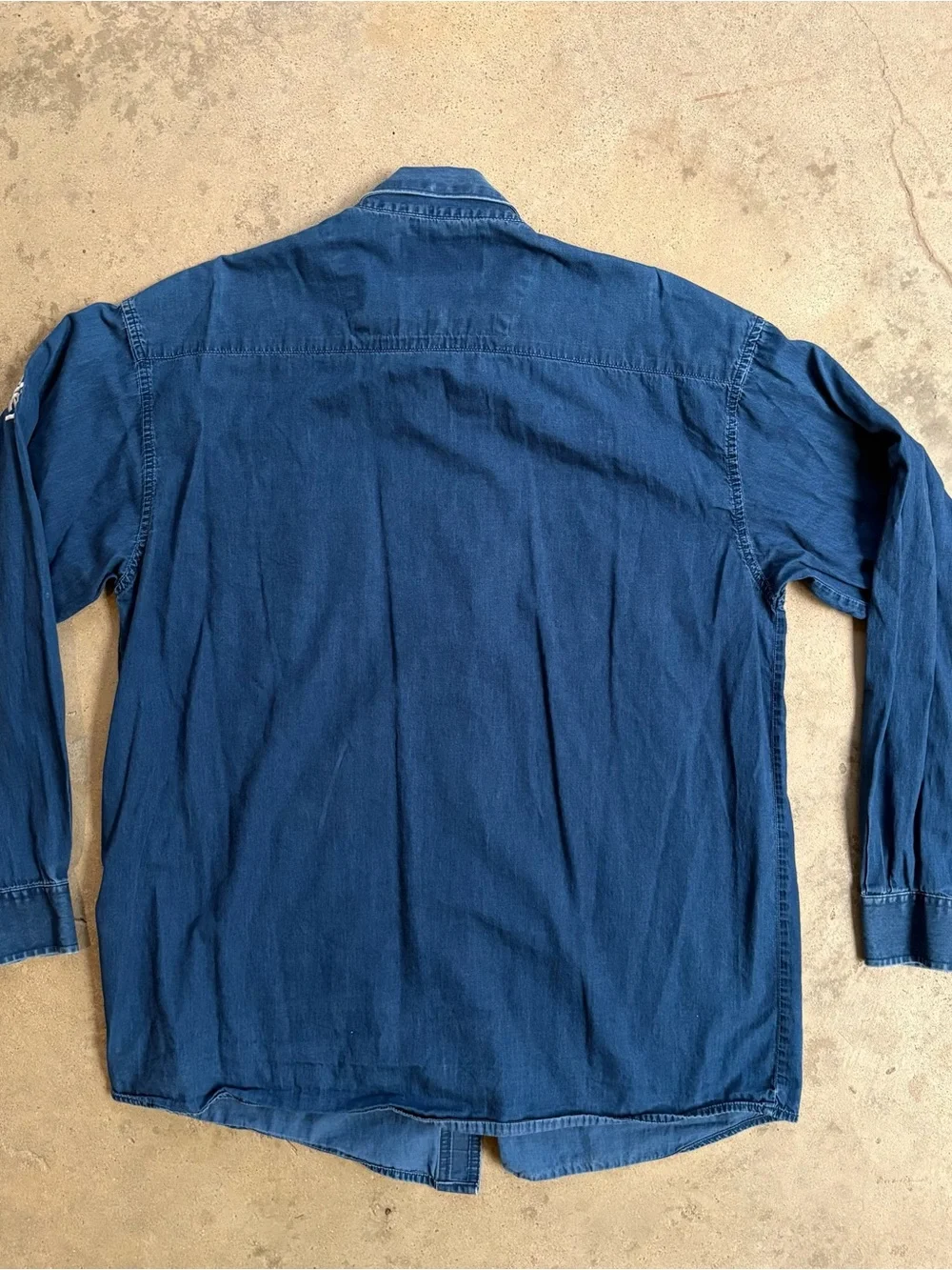 Vintage Twenty-X Wrangler Indigo Denim Rodeo Shirt Men's Large Embroidered Logos